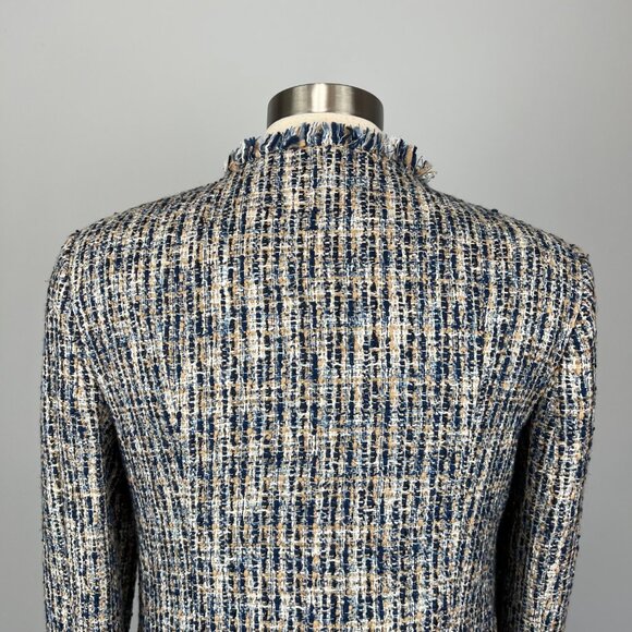 J. McLaughlin Black & White Tweed Open-Front Coat - Picture 11 of 16